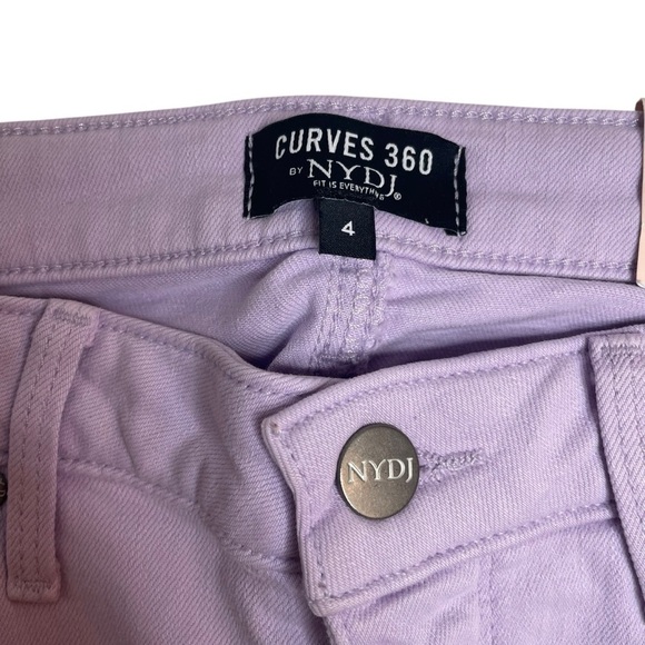 NYDJ Curves 360 Slim Straight Ankle Side Slit Jeans Lilac Petal Size 4 New - Picture 5 of 10